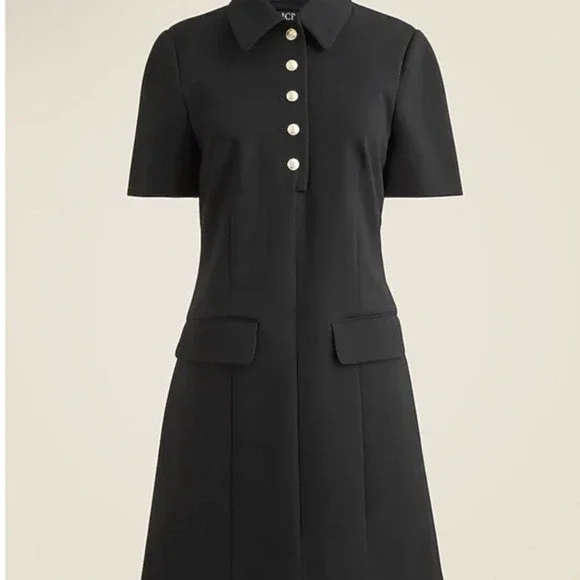 J.Crew Parc Dress 12T Black Carreman‎ French Italian Four Seasons Stretch Flare - Picture 6 of 9